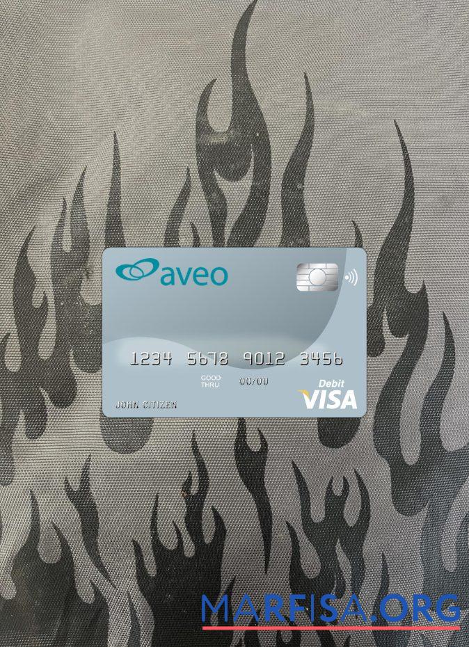 Blank Australia Aveo bank visa card photolook front download for verification